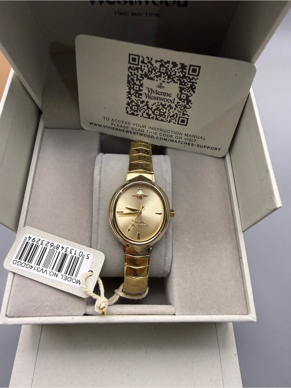 Vivienne Westwood Gold-Tone Oval Link Bracelet Watch